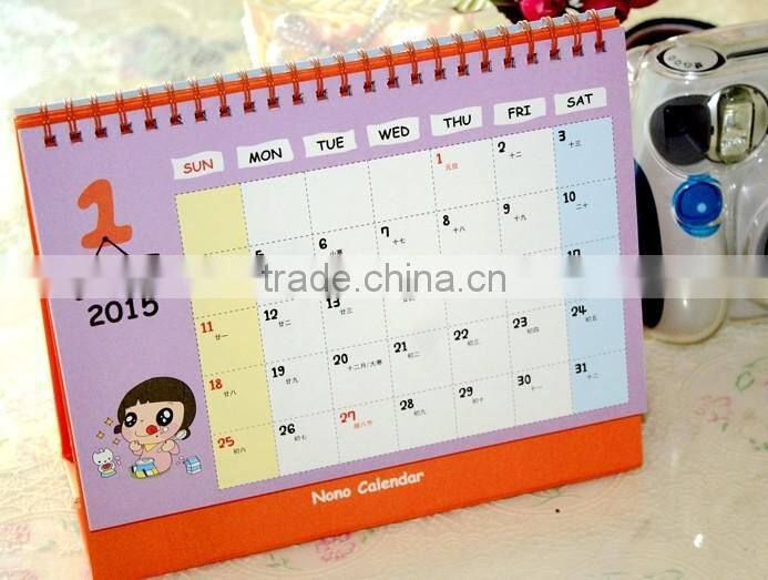2015 Custom made High Quality Paper Calendar For Promotion