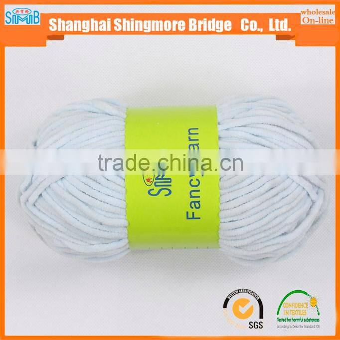Online shopping knitted yarns china supplier cheapest price wholesale oeko tex polyester velvet chenille yarn for knitting scarf