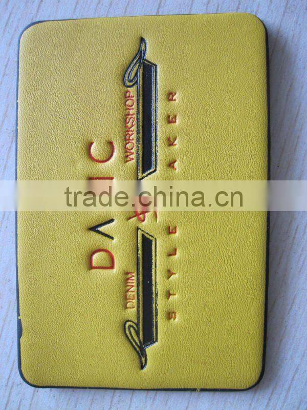 leather patches with metal LOGO,custom leather patch,leathe patch