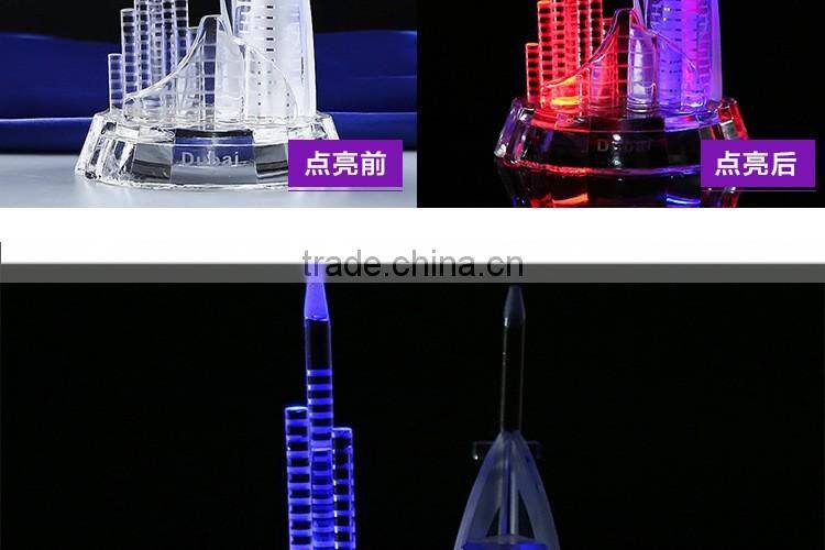 High Quanlity Crystal LED Dubai Tower With Souvenir Gift
