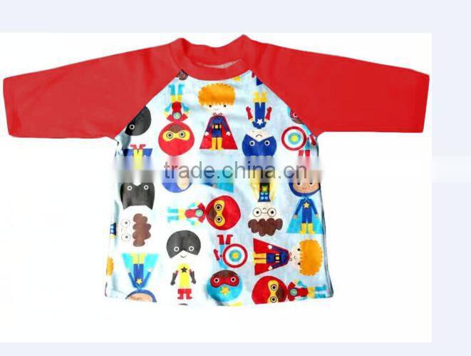2017 fashion kids Small superman raglan design boys wholesale t- shirts