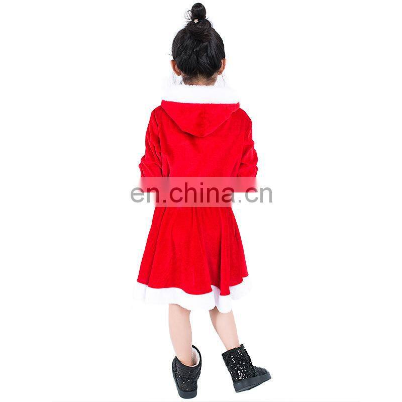 New products high quality unique Christmas santa claus girl dress costumes for kids MFJ-0090