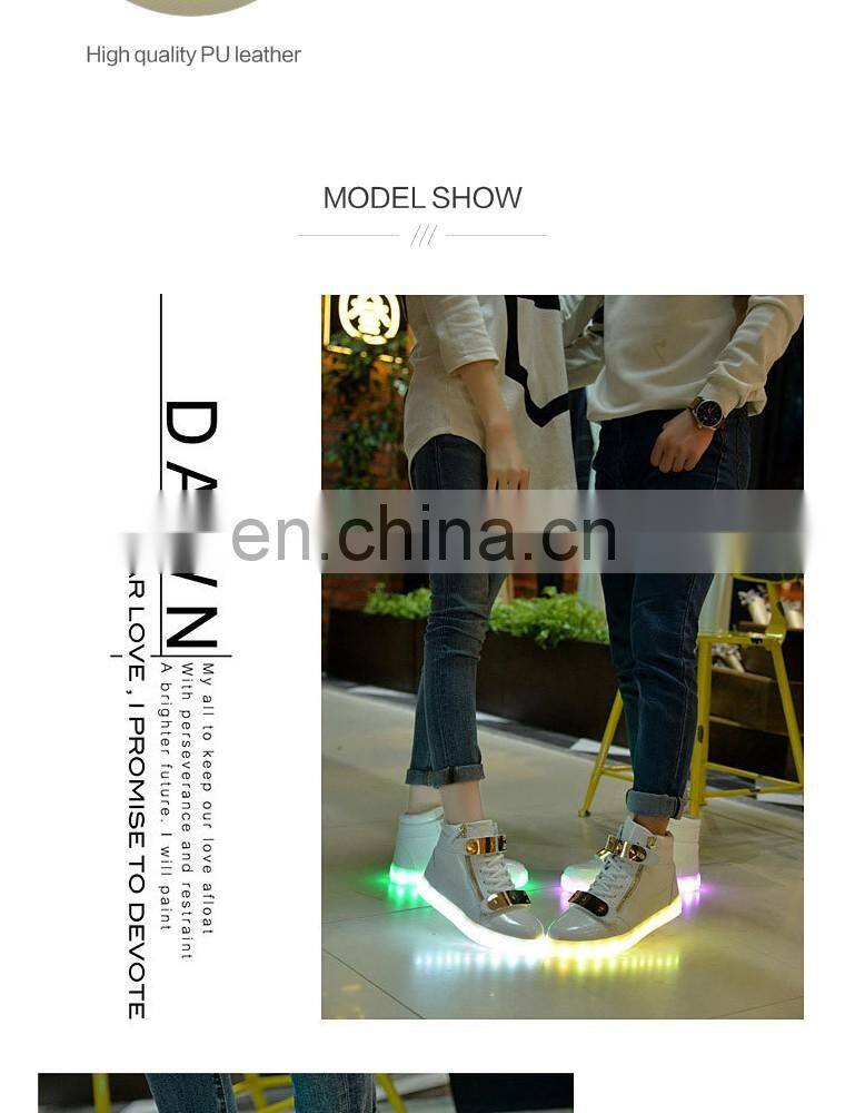 Wholesale footwear New design Ladies light shoes Men women dancing shoes luminous high cut LED shoes sneakers