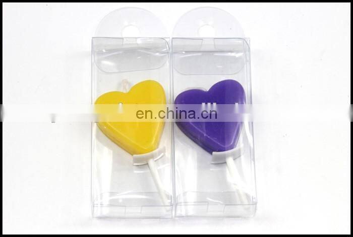 Mulit color heart shaped stick candle for Valentine's Day decoration