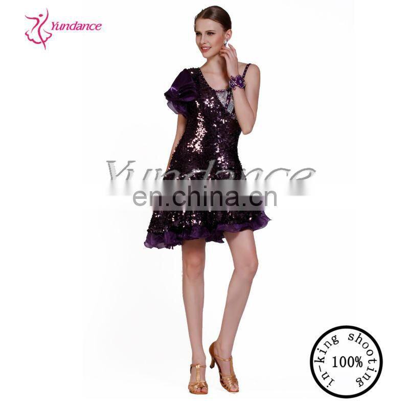 L-1137 Excellent lady fashion Customize latin dance sequined stage wear