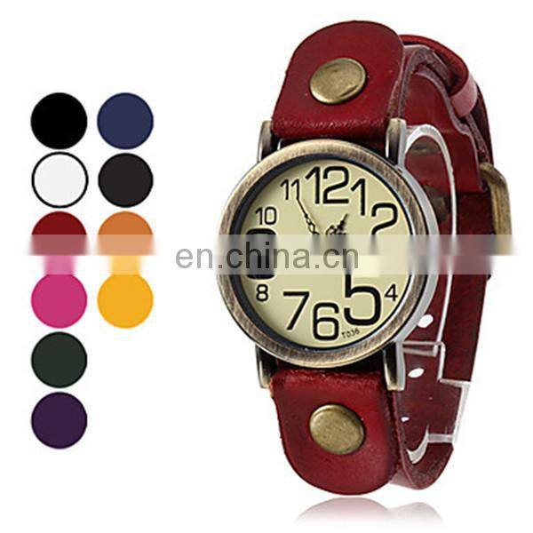 2014 Yiwu Manufacturer Directly Sale Genuine Leather Watch