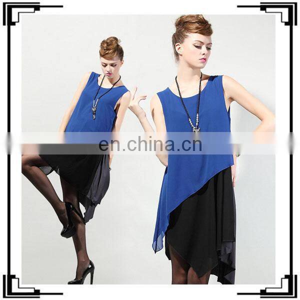 New arrival summer fashion sleeveless chiffon women dress