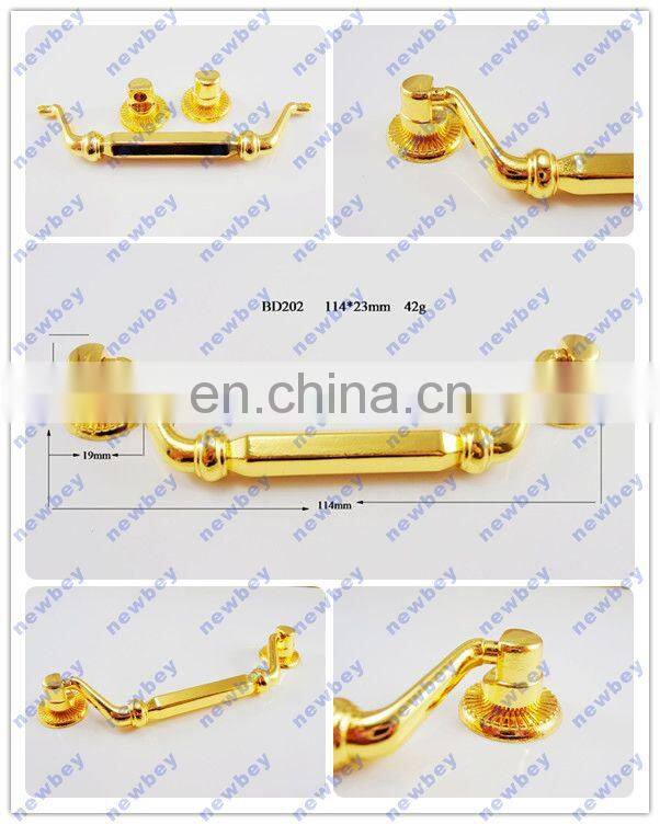 Golden Zinc Alloy Wooden Wine Box Handle in Low Price