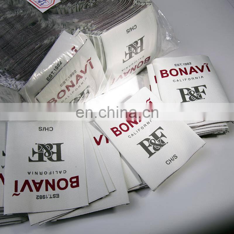 Custom private brand name logo Style Cheap Clothing Textile Labels