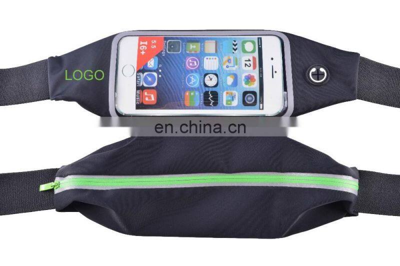 Running Waist Belt Pouch Case Fit Smartphone 4.7 Inch Zipper Pockets Water Resistant Expandable Runners Waist Belt Bag