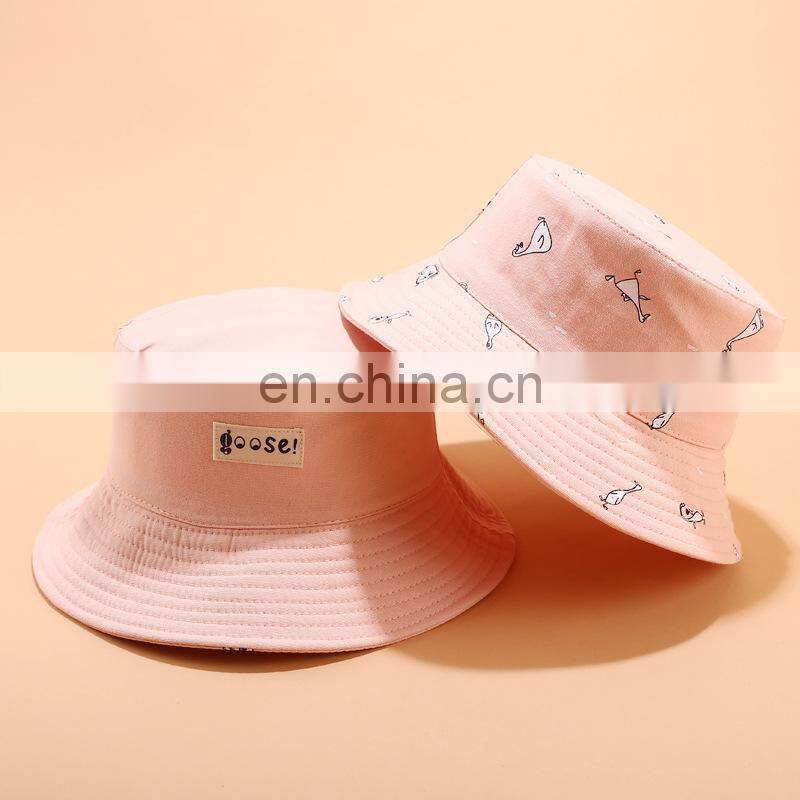 fishing cap Cartoon print hats Women bucket Hat out Cold sunscreen fisherman hats Hip hop casual caps