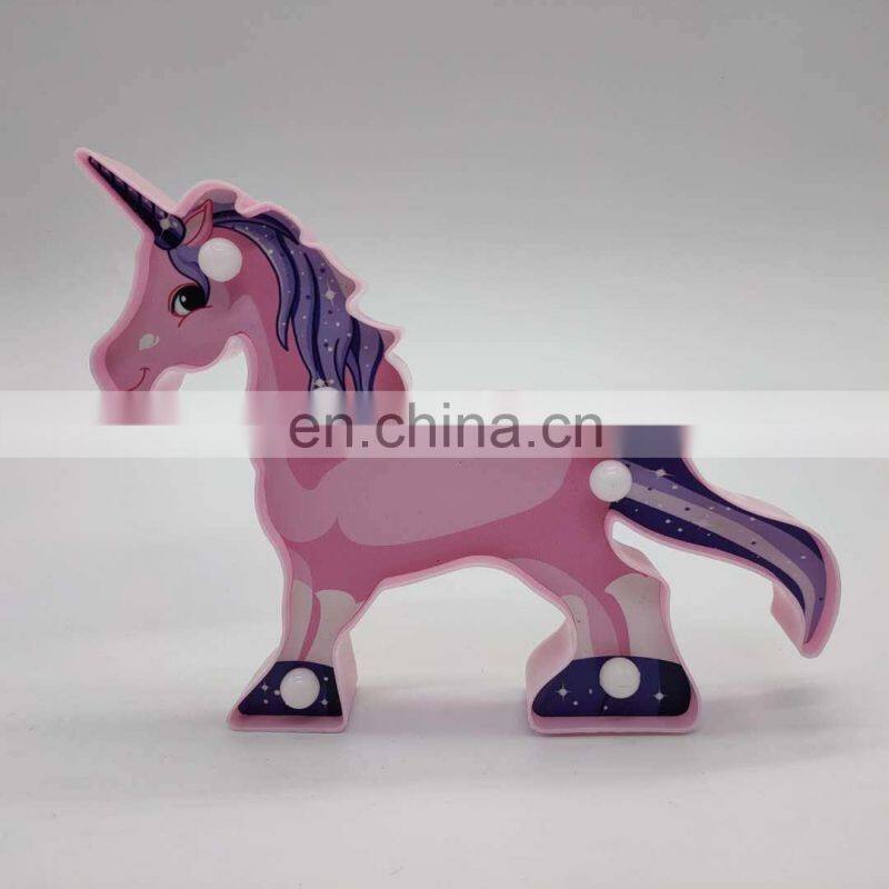 New Product Unique Party Decoration Indoor Colorful Plastic Unicorn LED Letter Marquee Light