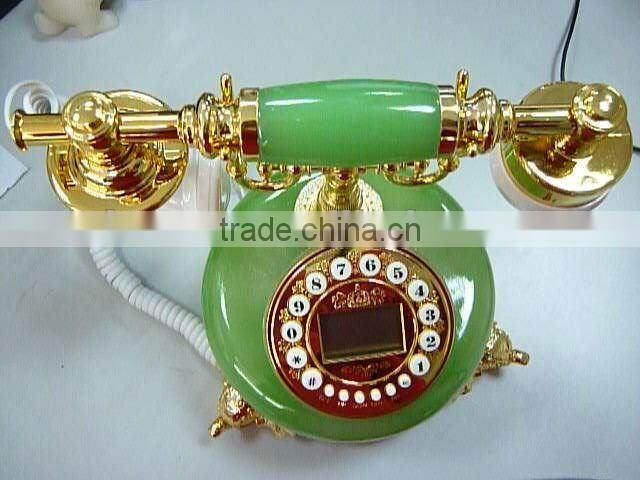 Green Resin Vintage Telephone