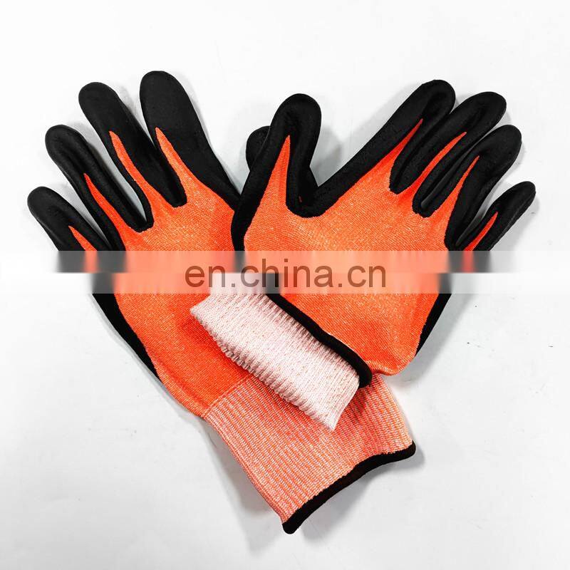 Micro Foam Nitrile Coated Oil Resistant Anti Cut Work Gloves U2 ANSI Level 5 Cut Safety Glove EN388 Guantes Anticorte De Nitrilo