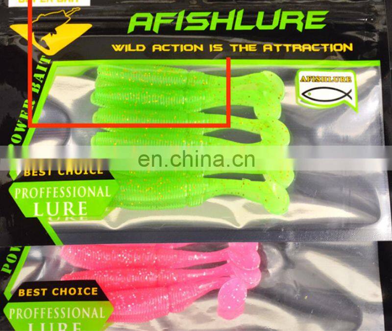 7.5cm 3g 6 pcs Per Bag Luminous T-Tail Grub Worm Fish Bait Fishing Soft Lure