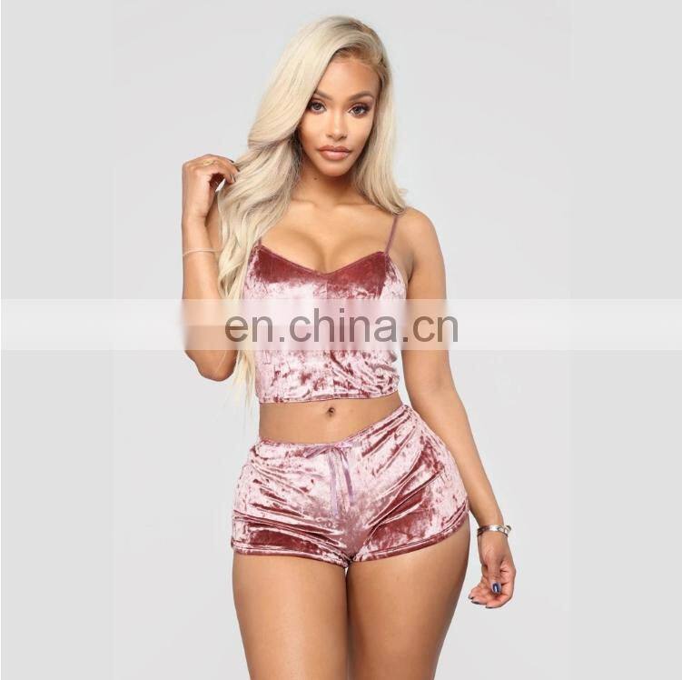 2020 New Fashion Customized Comfortable Casual Knit Pajama Set Plus Size Women's Sleepwear