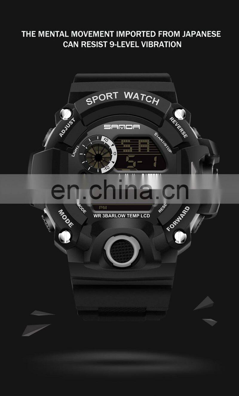 2018 Best Sanda Digital Watch Waterproof Sports Men's Outdoor Electronic Watch Multi-functional Student Smart Watch