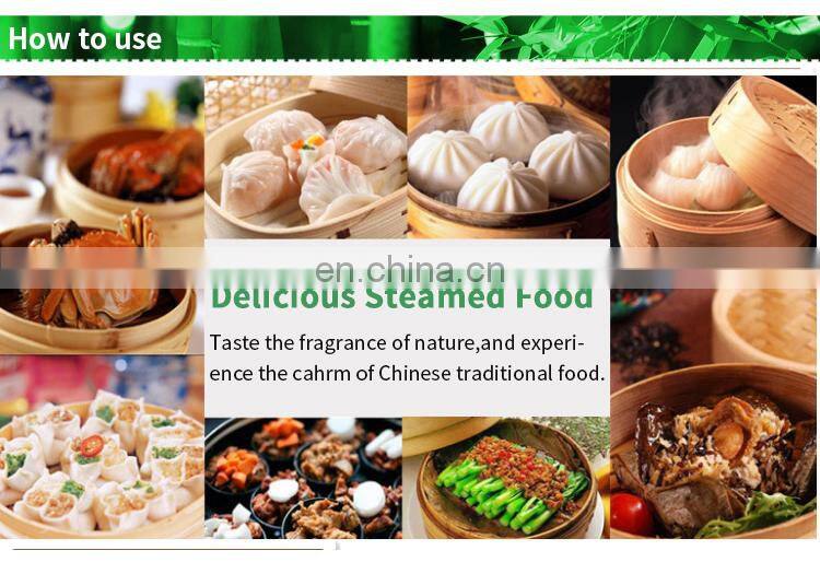 High Quality 10 Inch Bamboo Steamer with Steel Rings for Cooking steamer basket