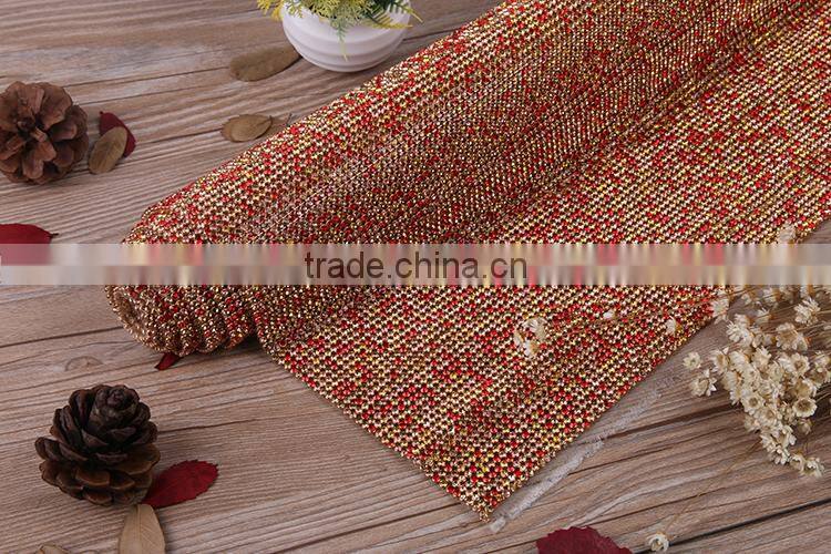 Hot fix Crystal bling bling fiberglass jute rhinestone mesh roll
