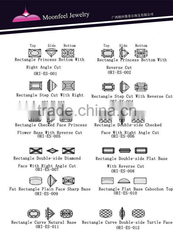 Rectangle ice cubic zircomia for jewelry