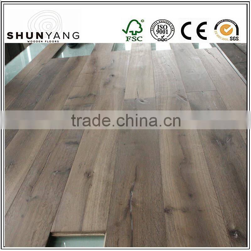 Antique Solid Engineered Smoked Oak Wood Flooring& Natural Oak Parquet Floors