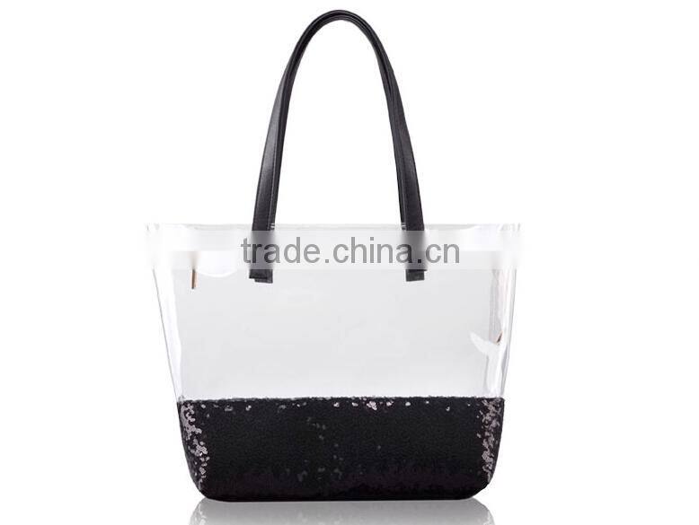 Ladies Transparent Handbag/pvc Tote Bag/pvc Waterproof Bag