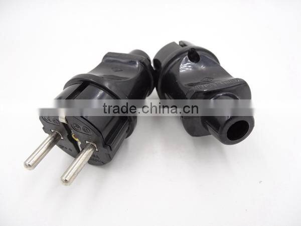 European Detachable Schuko Type Rewireable AC Power Plug 250V 16A