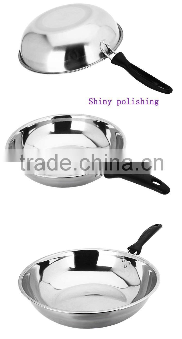 Durable Stainless Steel Pan Frying Pan with Bakelite Handle