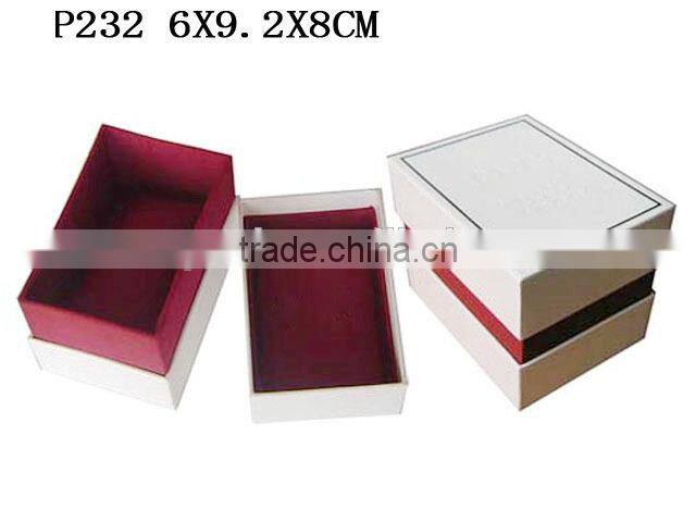 Silver Foiling Top Cardboard Frame Jewellry Gift Box for Watch Lining Velvet P232