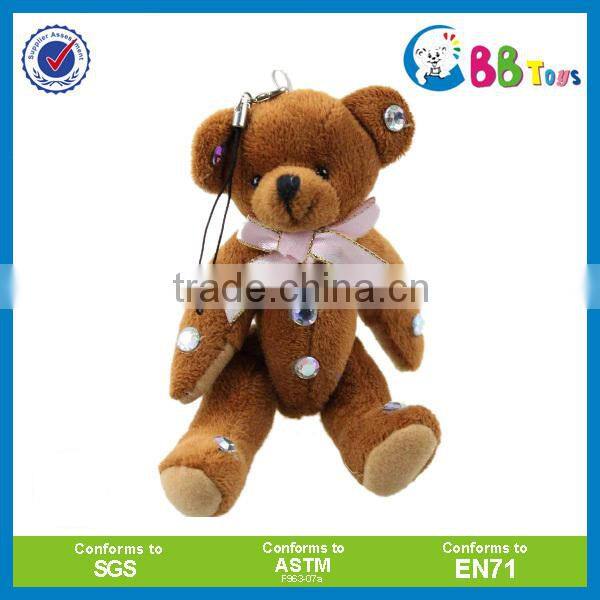 Customized plush keychain with logo wholesale promotion toy plush teddy bear keychain
