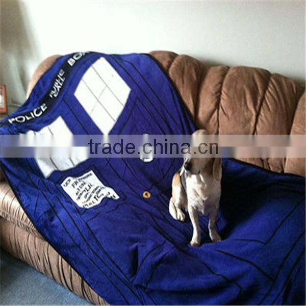 New Doctor Who DW TARDIS Police Box Throw Blanket Coral Fleece Carpet Christmas Gift