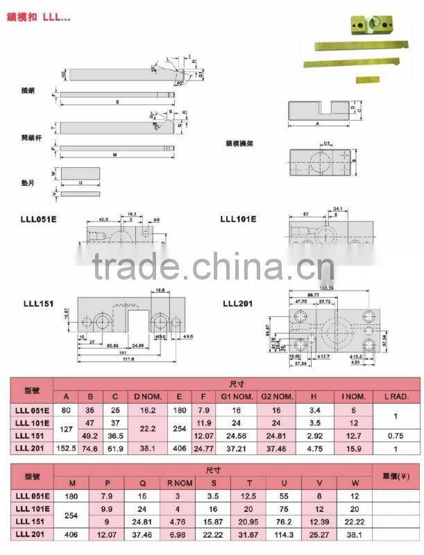 LL Latch Lock for plastic mold