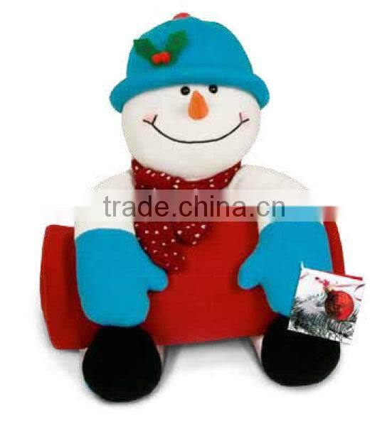 polar baby blanket with plush toy/baby fleece blanket for chrismas