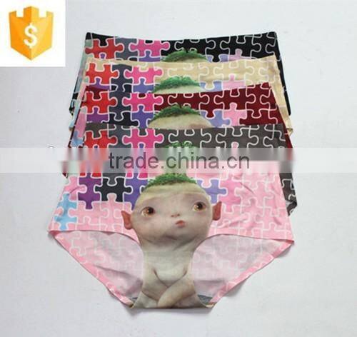 Cute cartoon Huba pattern laser cut panties, one piece sexy girl panty