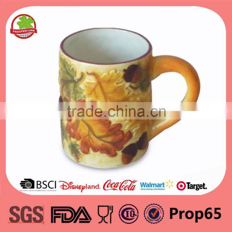 Custom Ceramic Harvest Fruit Emboss Mug