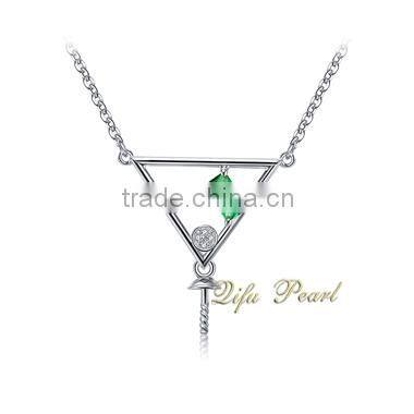 2015 Factory Direct Sale 14Carat White Gold Freshwater Pearl Necklace Jewelry Wholesale Necklace Mounting