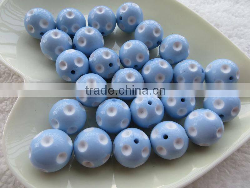 Black 12mm to 24MM Hot Fashion Chunky Acrylic Resin Polka Dip Dot Beads for chunky bead necklace for little girl