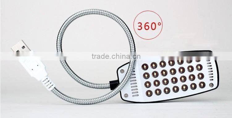 Ultra Bright USB 28 LED 28LED Light Lights Lighting Powered Flexible White Reading Lamp for Laptop Power Bank Mobile Charger Com