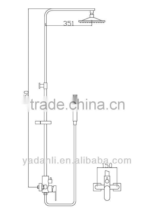 single handle chrome brass shower mixer set -9531