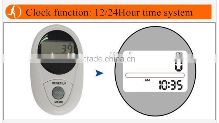 New Multi-functional Digital Porket Walking 3D Pedometer with 12/24 Time System and 7days Memory Pedometer /OEM/ODM Manufacturer