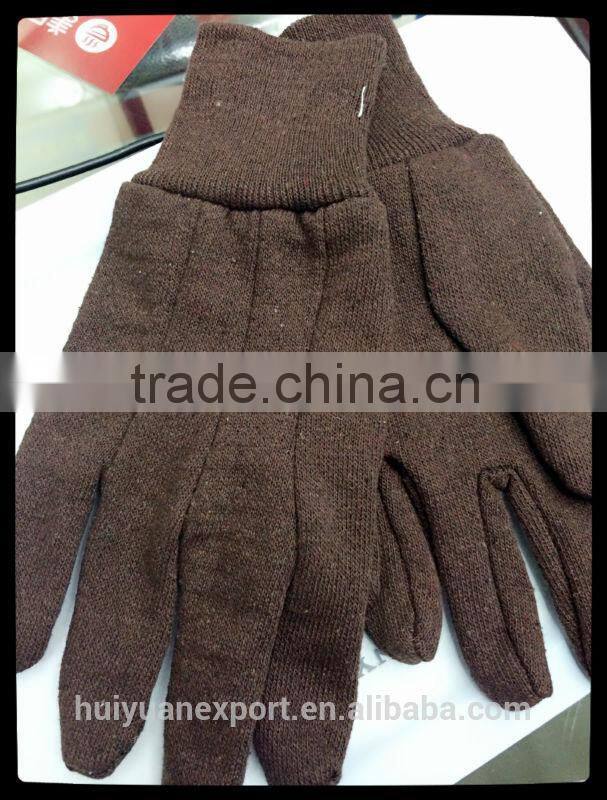 cotton jersey gloves/brown jersey gloves/industrial cotton gloves