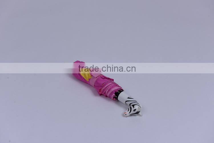 Character of plastic handle automatic folding umbrella