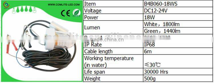 18W squid LED submersible fishing light bait lure light fishing tackle