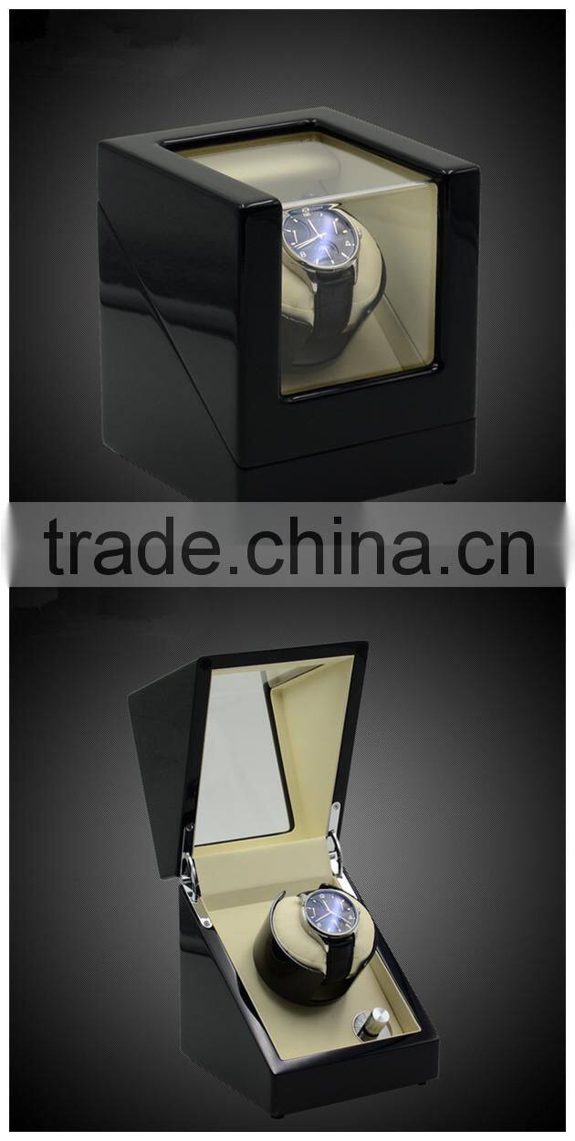 Glossy wooden watch winder, Automatic watch winder, Single watch winder box