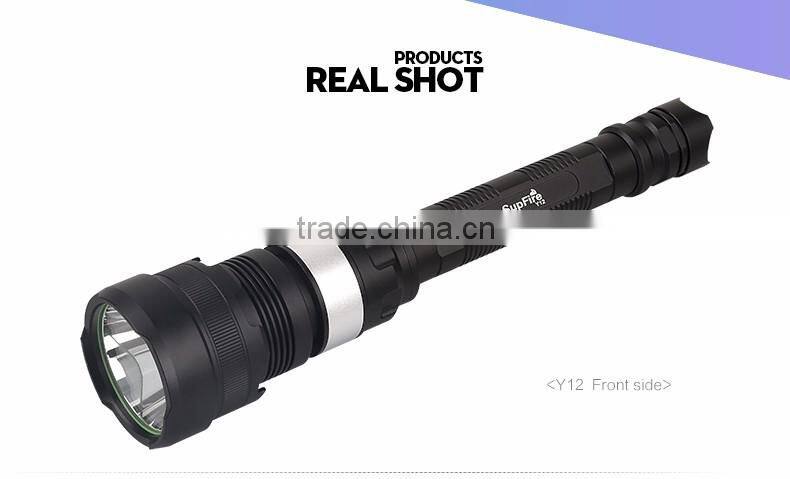 SupFire Y12 XML2-T6 led flashlight high power 1100 lumen 2 18650 li-ion batteries aluminium alloy big torch