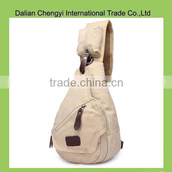 Factory price qualified easy taking canvas chest bag for men