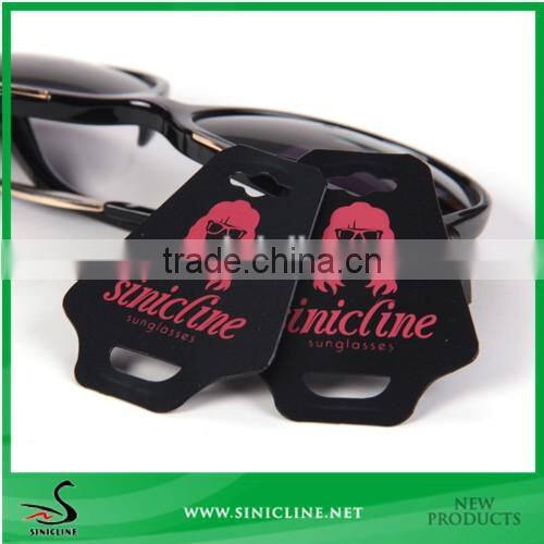Sinicline useful black paper sunglasses hanger with logo printed