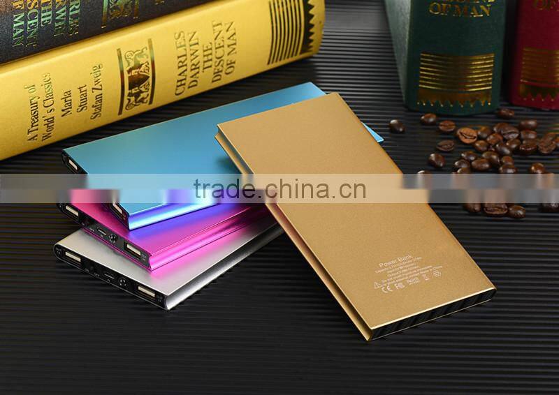 Real capacity 8000mAh metal power bank super thin 9mm