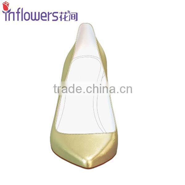 Golden color patent leather wholesale high heel shoes for eleglant ladies