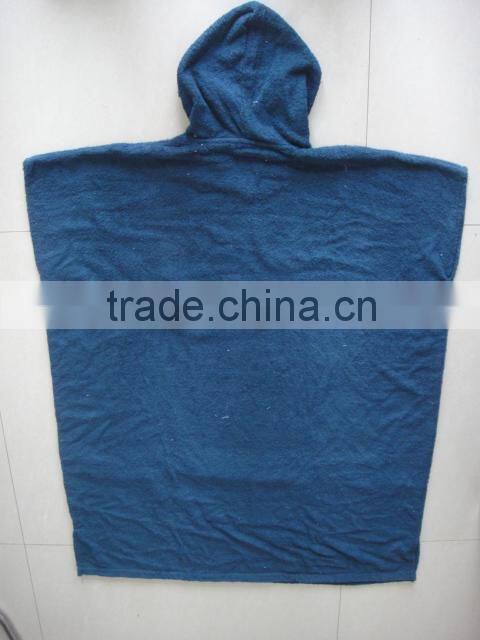 china product 100% cotton hooded poncho beach towel for adults